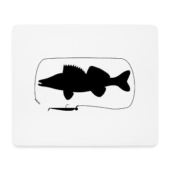 zander mit Gummifisch - Mousepad (Querformat) - Weiß - Vorne