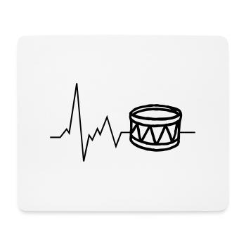 Heartbeat Drum Sports Fan Musicien - Tapis de souris (format paysage) - blanc - Devant