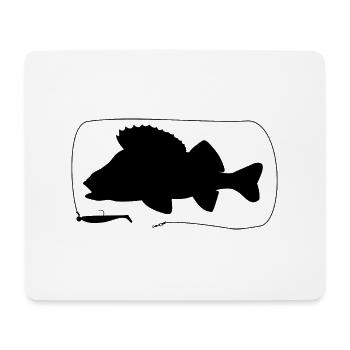 Barsch mit Gummifisch - Mousepad (Querformat) - Weiß - Vorne