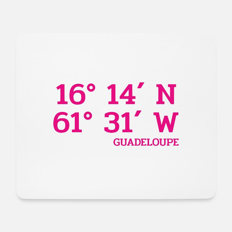 Guadeloupe Coordinates - Koordinaten - Karibik - Mousepad (Querformat) - Weiß