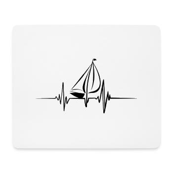 Segelboot Heartbeat Segelboot - Mousepad (Querformat) - Weiß - Vorne