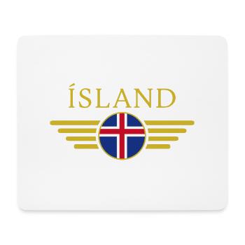 J’aime l’Islande T-shirt design de style élégance - Tapis de souris (format paysage) - blanc - Devant