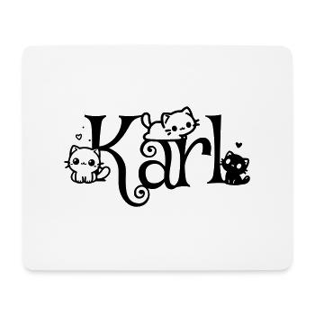 Karl Nom Prénom Nom du chaton - Tapis de souris (format paysage) - blanc - Devant