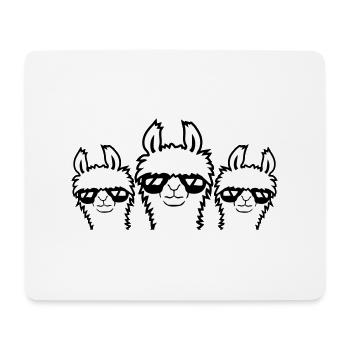 3 Llamas Sunglasses Team Crew Three Friends Crew - Mouse Pad (horizontal) - white - Front
