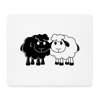 Two Sheep Friends Couple 2 Team Crew Small Baby - Mouse Pad (horizontal) - white - Front