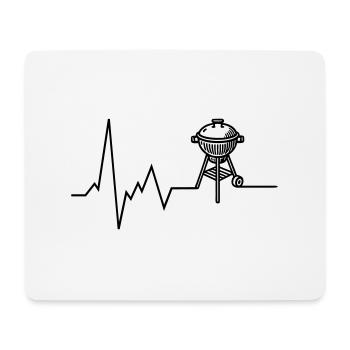Herzschlag BBQ Grill Grillen - Mousepad (Querformat) - Weiß - Vorne
