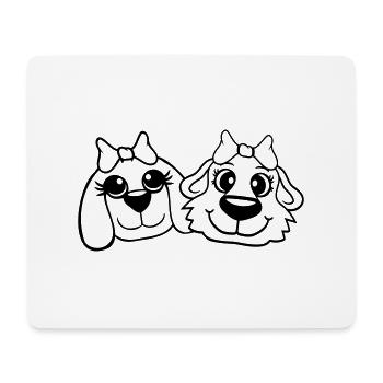 2 Dog Team Two Friends Girlfriends Couple Crew - Mouse Pad (horizontal) - white - Front