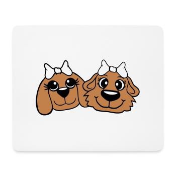2 Équipe de chiens Deux amis Petites amies Couple Équipage - Tapis de souris (format paysage) - blanc - Devant