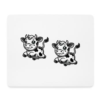 Bande dessinée de vache - Tapis de souris (format paysage) - blanc - Devant