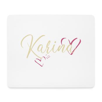 Karina Name Vorname Kalligrafieherz - Mousepad (Querformat) - Weiß - Vorne