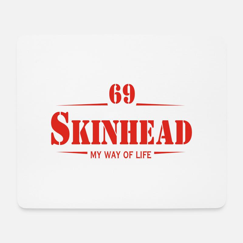 Working Class Skinhead Oi! Antiracist Bootboys My - Mousepad (Querformat) - Weiß