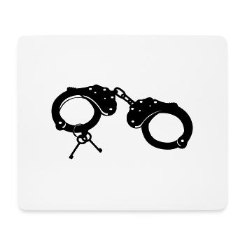 Handschellen - Junggesellenabschied - Mousepad (Querformat) - Weiß - Vorne