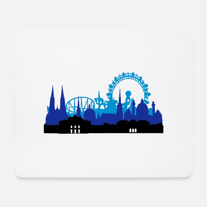 Wien Skyline - Mousepad (Querformat) - Weiß
