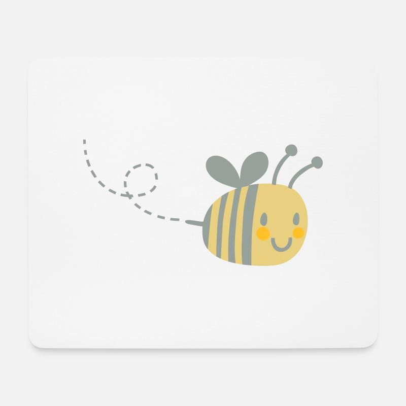 Biene mit Flugbahn - Mousepad (Querformat) - Weiß