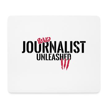 Journaliste sauvage déchaîné - Tapis de souris (format paysage) - blanc - Devant