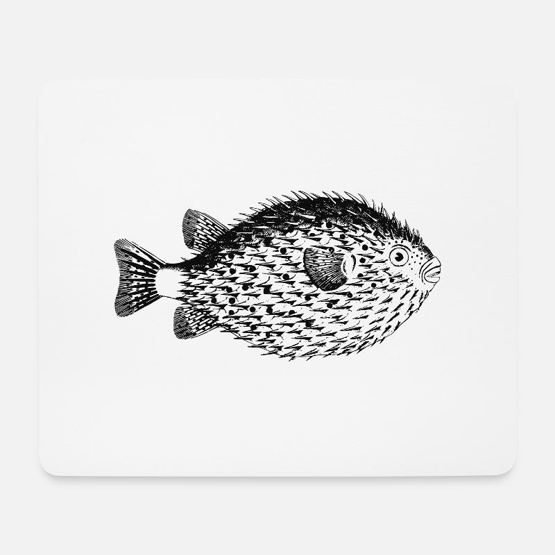 diodon-hystrix-stachelfisch.png - Mousepad (Querformat) - Weiß