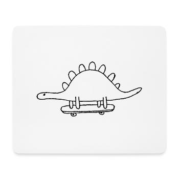Cooler Skateboard Dinosaurier, Süsser Skater Dino - Mousepad (Querformat) - Weiß - Vorne
