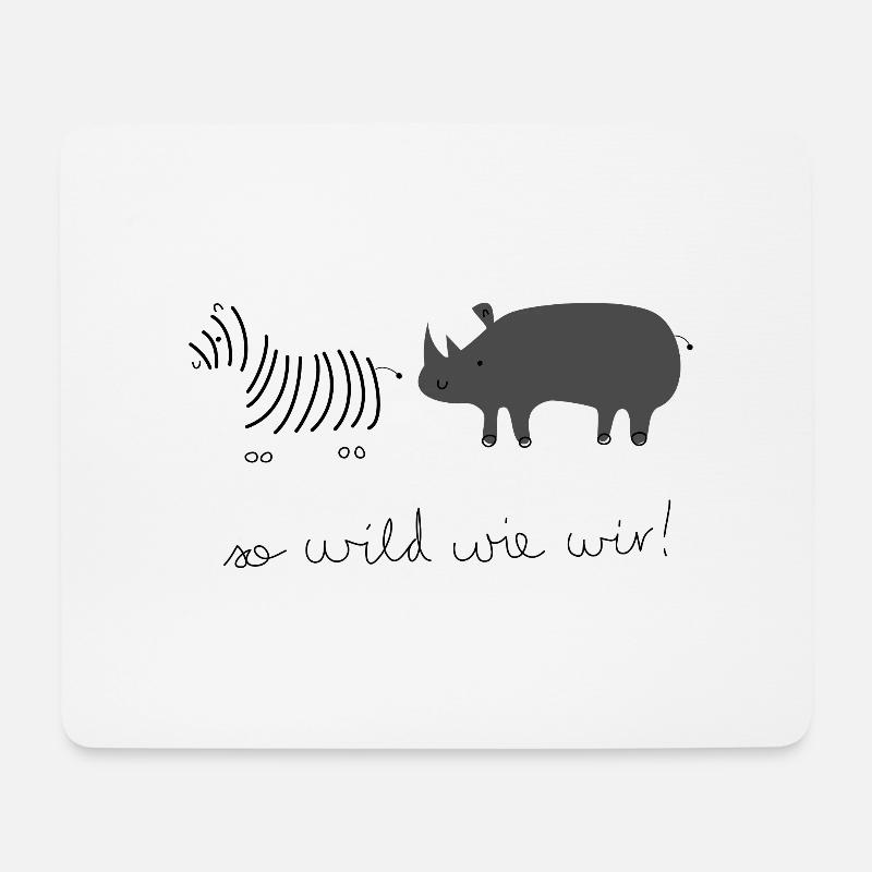 So Wild wie wir (Nashorn & Zebra) - Mousepad (Querformat) - Weiß