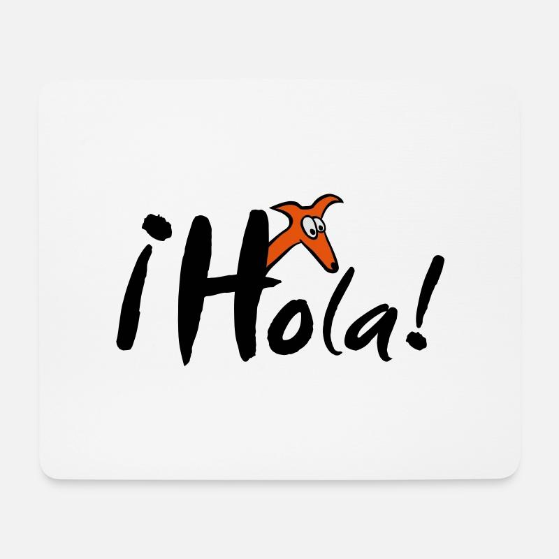 hola - Mousepad (Querformat) - Weiß