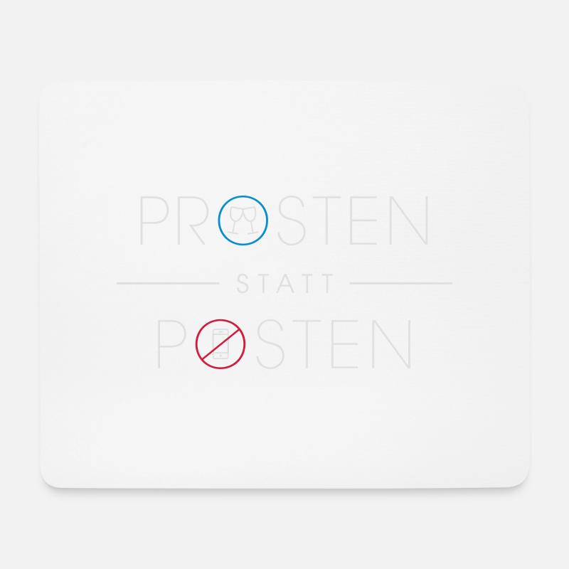 prosten statt posten - Mousepad (Querformat) - Weiß