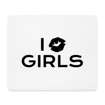 I kiss girls - Mouse Pad (horizontal) - white - Front