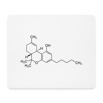 THC, Cannabis - Mousepad (Querformat) - Weiß - Vorne