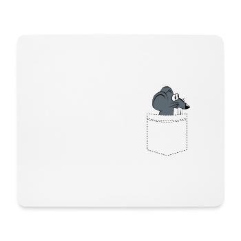 Souris dans la poche de poitrine - motif de souris drôle - Tapis de souris (format paysage) - blanc - Devant