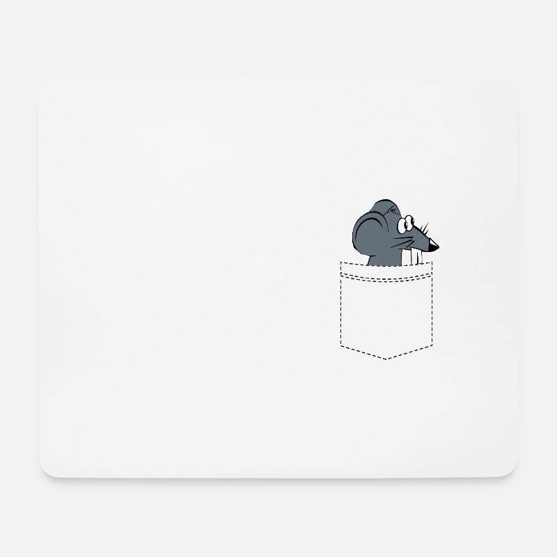 Maus in der Brusttasche - lustiges Mäuse Motiv - Mousepad (Querformat) - Weiß