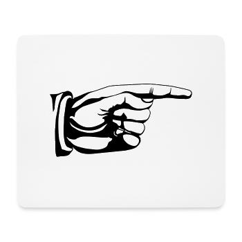 This way old fashioned pointing hand sign - Mouse Pad (horizontal) - white - Front