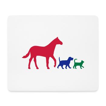 Vektor Pferd Hund und Katz - Mousepad (Querformat) - Weiß - Vorne