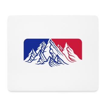 rot blau logo berge huegel alpen wandern urlaug fe - Mousepad (Querformat) - Weiß - Vorne