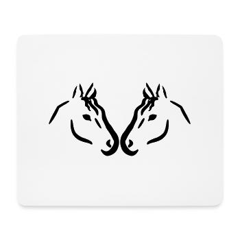 pferde liebe pferdeköpfe vektor - Mousepad (Querformat) - Weiß - Vorne