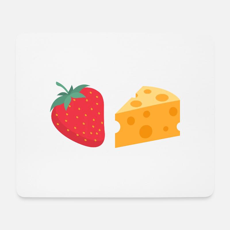 ERDBEERKÄSE Erdbeer Käse - Mousepad (Querformat) - Weiß