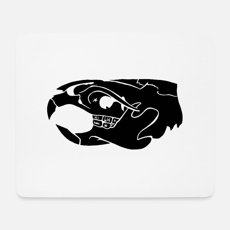 rat skull black - Mousepad (Querformat) - Weiß