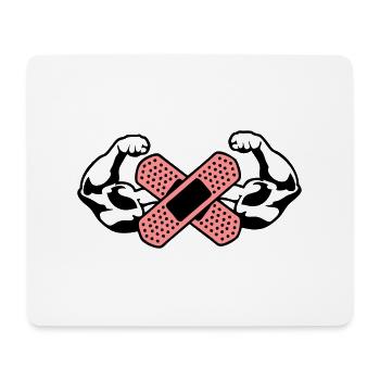 muscle bras pansement 1 - Tapis de souris (format paysage) - blanc - Devant