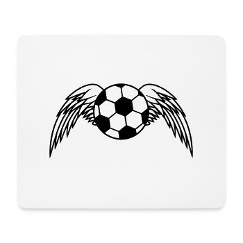 Soccer Ball Angel Wings Design - Mouse Pad (horizontal) - white - Front