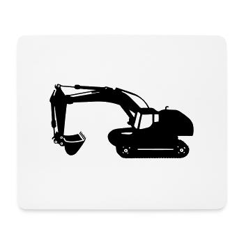 digger backhoe excavator machine - Mouse Pad (horizontal) - white - Front