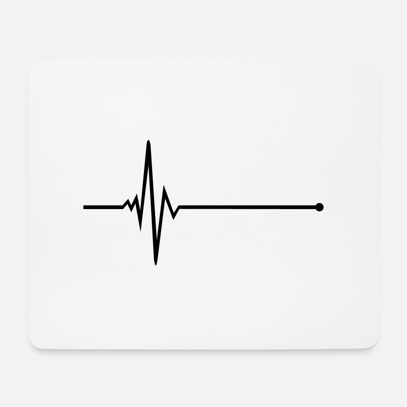 Puls - Pulslinie - Frequenz - Mousepad (Querformat) - Weiß