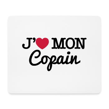 J'aime mon copain - Tapis de souris (format paysage) - blanc - Devant