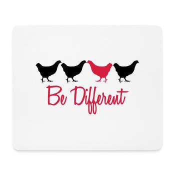 Be Different Huhn mit Text - Mousepad (Querformat) - Weiß - Vorne