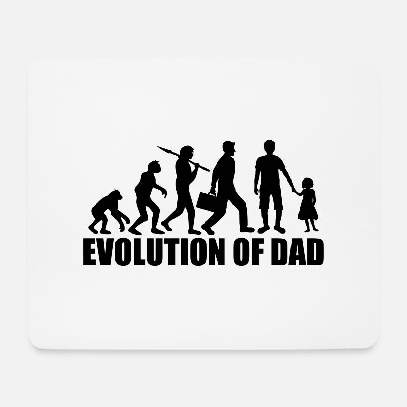 text evolution of dad papa vater und tochter vater - Mousepad (Querformat) - Weiß
