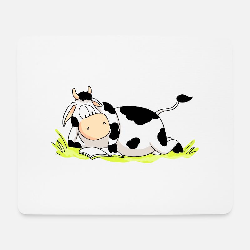 Reading Cow - Mouse Pad (horizontal) - white