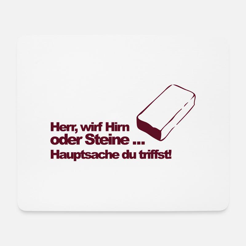 Hirn oder Steine (md) - Mousepad (Querformat) - Weiß