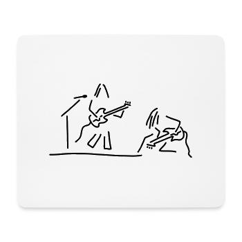 rockmusiker mit gitarre - Mousepad (Querformat) - Weiß - Vorne