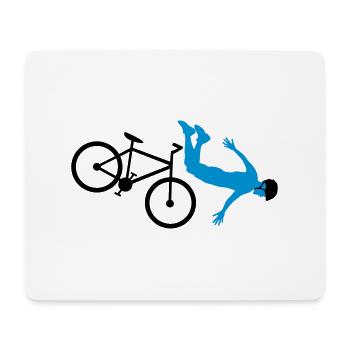 fahrradunfall sturz fahrradhelm fahrrad fahren stu - Mousepad (Querformat) - Weiß - Vorne