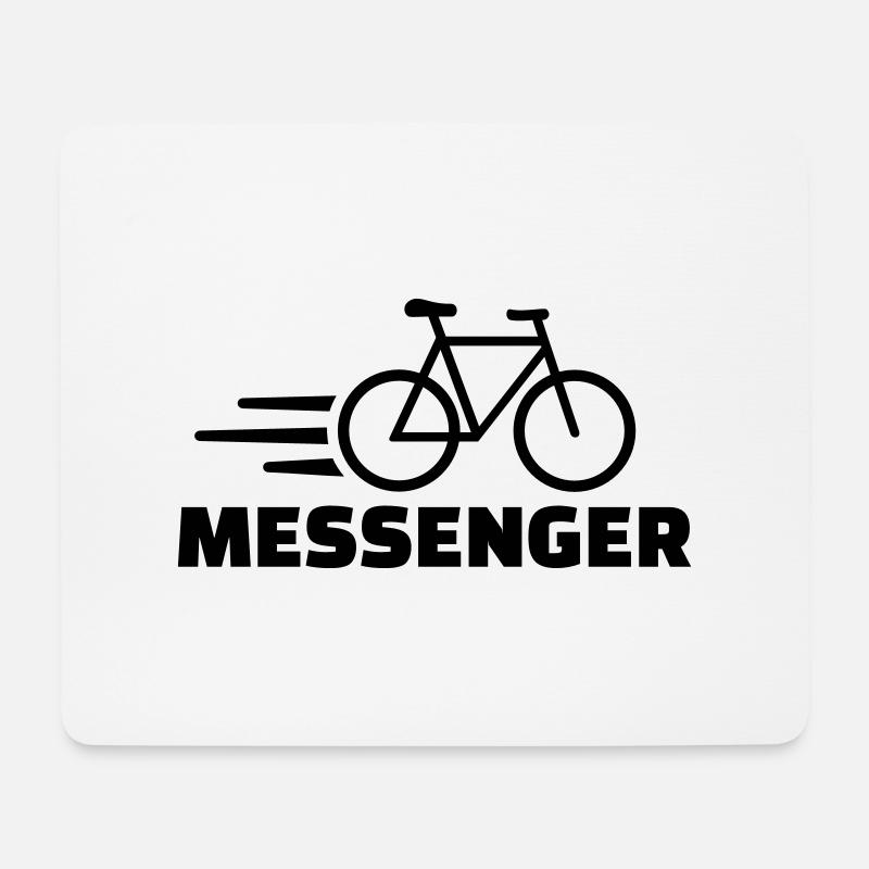 Fahrradkurier - Mousepad (Querformat) - Weiß