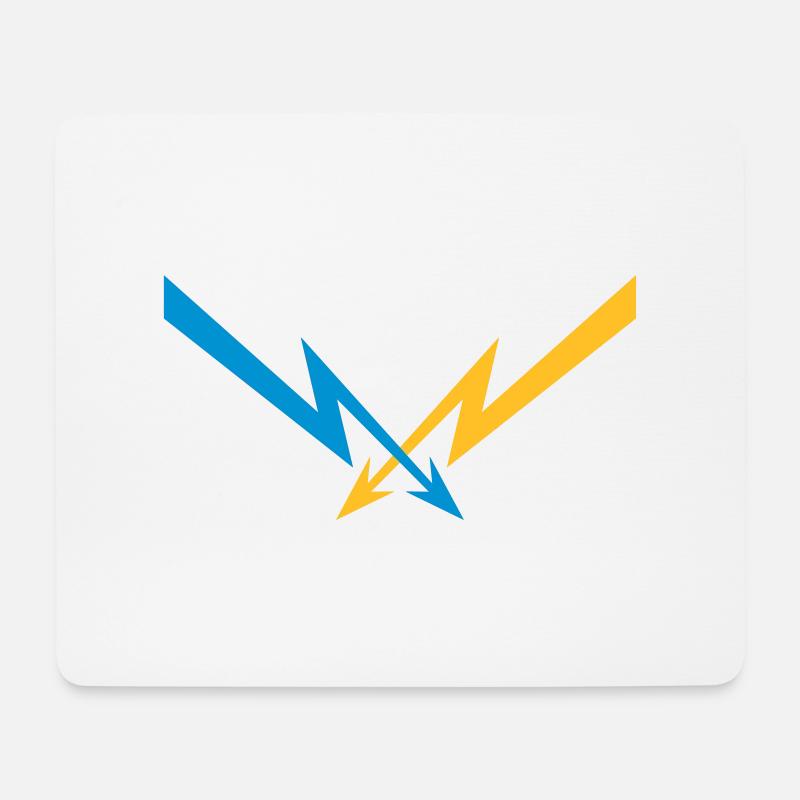 2 blitze muster elektrisch strom energie starkstro - Mousepad (Querformat) - Weiß