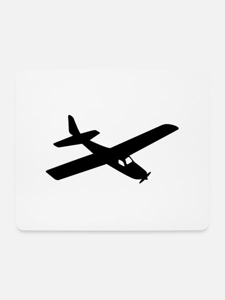 flugzeug - Mousepad (Querformat) - Weiß