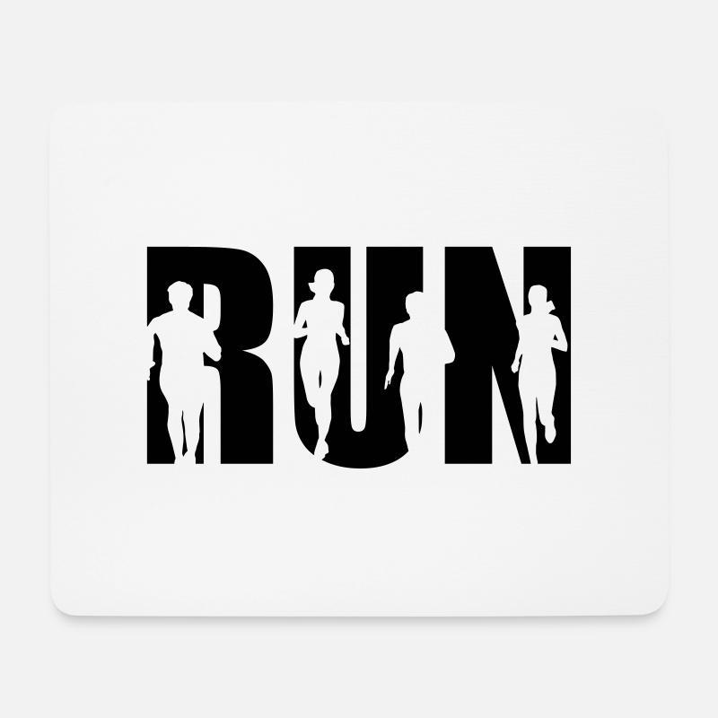 Run, Laufen, Läufer - Mousepad (Querformat) - Weiß
