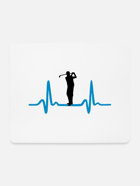 Golfer & Herzschlag - Golf - Mousepad (Querformat) - Weiß